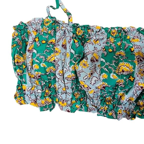 RHODE x Target whimsical Green floral spaghetti strap crop bra top size small - Picture 12 of 12